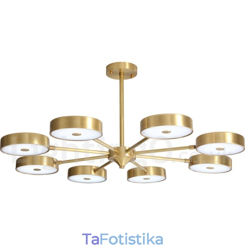 Περιστρεφόμενος πολυέλαιος Pure Brass Rustic Lodge με ακρυλικές αποχρώσεις