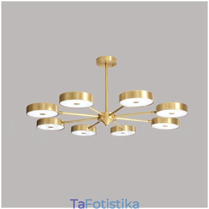 Περιστρεφόμενος πολυέλαιος Pure Brass Rustic Lodge με ακρυλικές αποχρώσεις