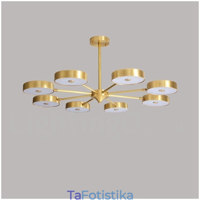 Περιστρεφόμενος πολυέλαιος Pure Brass Rustic Lodge με ακρυλικές αποχρώσεις