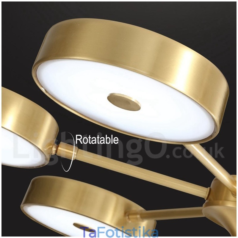 Περιστρεφόμενος πολυέλαιος Pure Brass Rustic Lodge με ακρυλικές αποχρώσεις