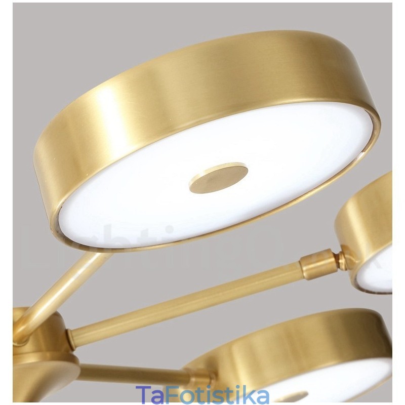 Περιστρεφόμενος πολυέλαιος Pure Brass Rustic Lodge με ακρυλικές αποχρώσεις