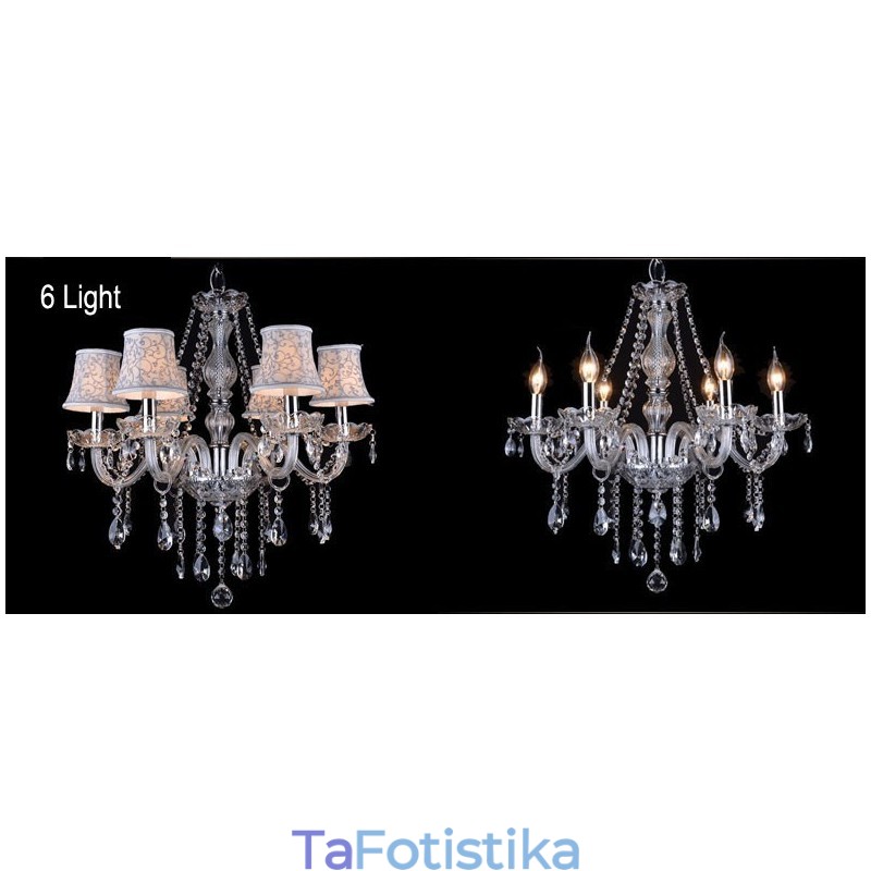 Clear Candle Large K9 Crystal Chandelier with Shades