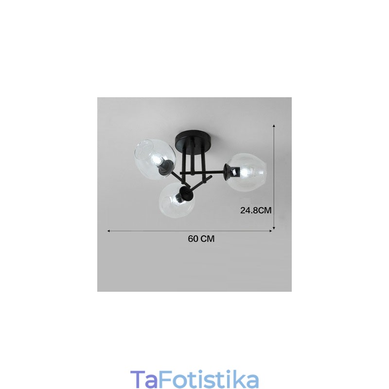 Πολυέλαιος από ανοξείδωτο ατσάλι 3 Light Rustic Lodge με διαφανείς ή μπλε αποχρώσεις από γυαλί