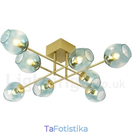 Πολυέλαιος 8 Light Rustic Lodge από ανοξείδωτο ατσάλι με διαφανείς ή μπλε αποχρώσεις από γυαλί Πολυέλαιος 8 Light Rustic Lodge από ανοξείδωτο ατσάλι με διαφανείς ή μπλε αποχρώσεις από γυαλί
