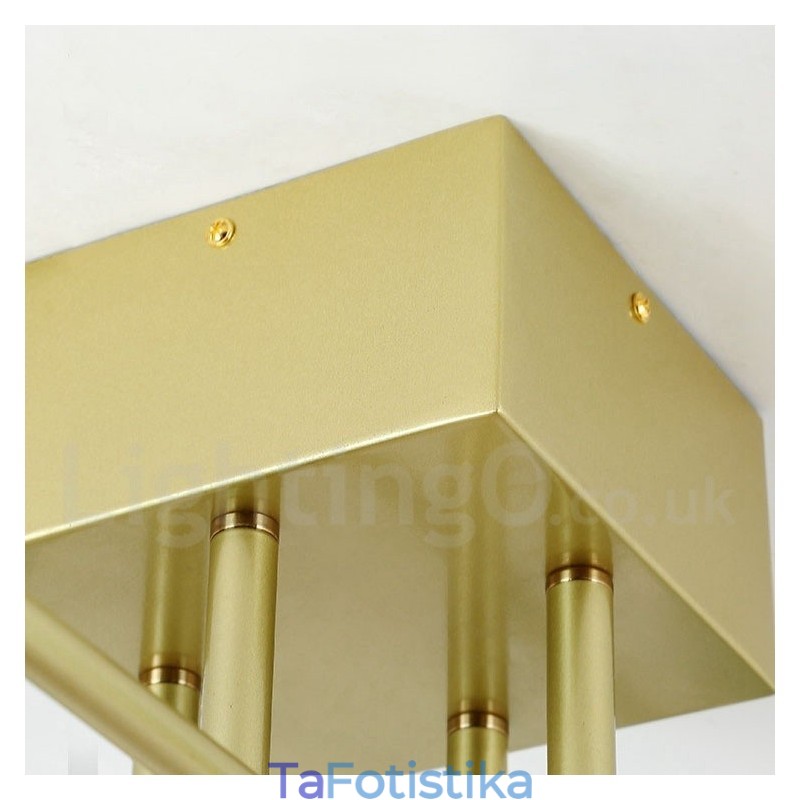 Πολυέλαιος 8 Light Rustic Lodge από ανοξείδωτο ατσάλι με διαφανείς ή μπλε αποχρώσεις από γυαλί