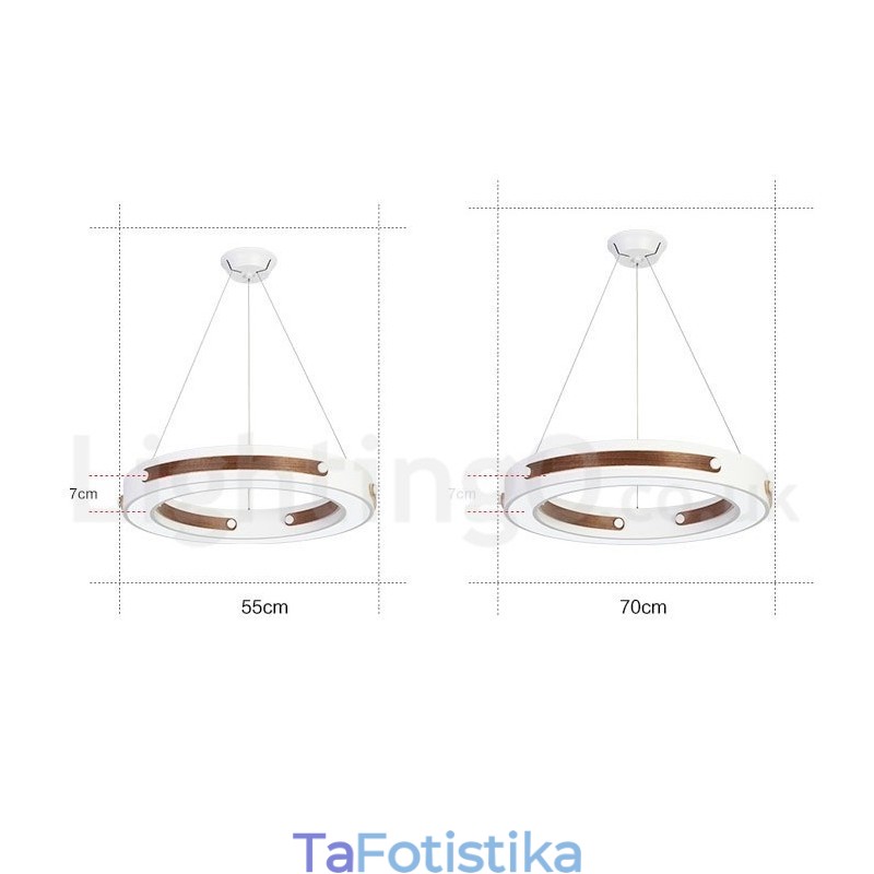 Δαχτυλίδι Πολλαπλών Χρωμάτων ξύλου Μοντέρνο Σύγχρονο Κρεμαστό Φωτιστικό με Ακρυλική Απόχρωση