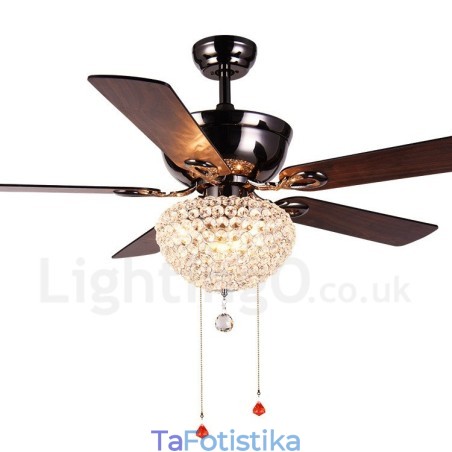 132 CM (52") Φωτιστικό ανεμιστήρα οροφής με τηλεχειριστήριο ρετρό ξύλου αμερικανικού στιλ με μοτέρ καθαρού χαλκού Crystal Shade Mute 132 CM (52") Φωτιστικό ανεμιστήρα οροφής με τηλεχειριστήριο ρετρό ξύλου αμερικανικού στιλ με μοτέρ καθαρού χαλκού Crystal Shade Mute