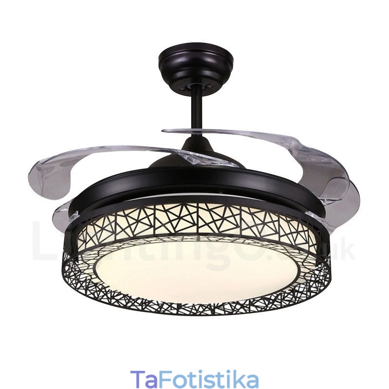 108CM (42") 91CM(36") Μοντέρνο μοντέρνο φωτιστικό ανεμιστήρα οροφής με κοίλο τηλεχειριστήριο με μοτέρ ακρυλικής σκιάς Mute Pure Copper