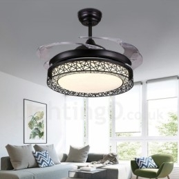 108CM (42") 91CM(36") Μοντέρνο μοντέρνο φωτιστικό ανεμιστήρα οροφής με κοίλο τηλεχειριστήριο με μοτέρ ακρυλικής σκιάς Mute Pure Copper
