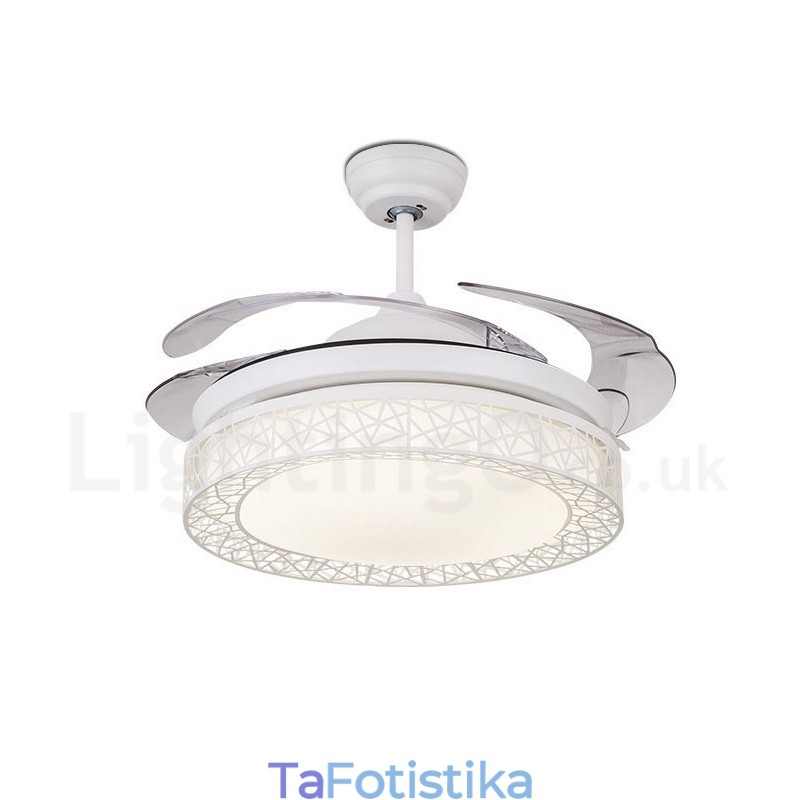 108CM (42") 91CM(36") Μοντέρνο μοντέρνο φωτιστικό ανεμιστήρα οροφής με κοίλο τηλεχειριστήριο με μοτέρ ακρυλικής σκιάς Mute Pure Copper