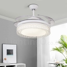 108CM (42") 91CM(36") Μοντέρνο μοντέρνο φωτιστικό ανεμιστήρα οροφής με κοίλο τηλεχειριστήριο με μοτέρ ακρυλικής σκιάς Mute Pure Copper