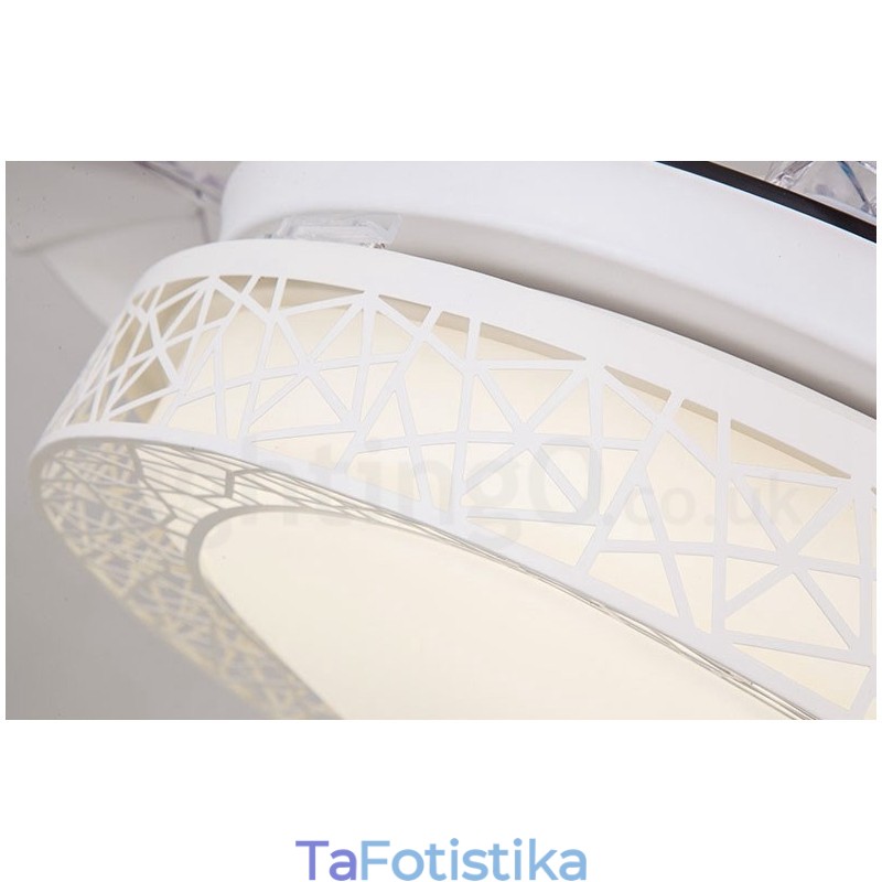 108CM (42") 91CM(36") Μοντέρνο μοντέρνο φωτιστικό ανεμιστήρα οροφής με κοίλο τηλεχειριστήριο με μοτέρ ακρυλικής σκιάς Mute Pure Copper
