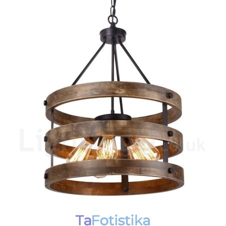5 Light Drum Vintage Ξύλινος Πολυέλαιος Industrial Wind Loft Wood Γραμμικό κρεμαστό φωτιστικό 5 Light Drum Vintage Ξύλινος Πολυέλαιος Industrial Wind Loft Wood Γραμμικό κρεμαστό φωτιστικό