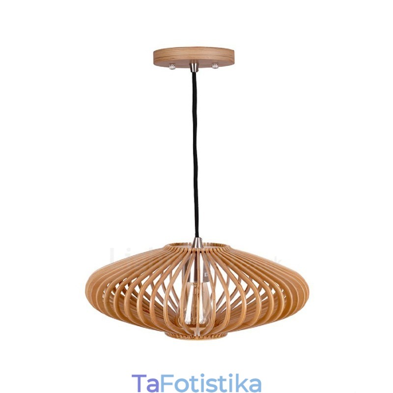 1 Light Lantern Vintage Ξύλινος Πολυέλαιος Industrial Wind Loft Wood Γραμμικό κρεμαστό φωτιστικό