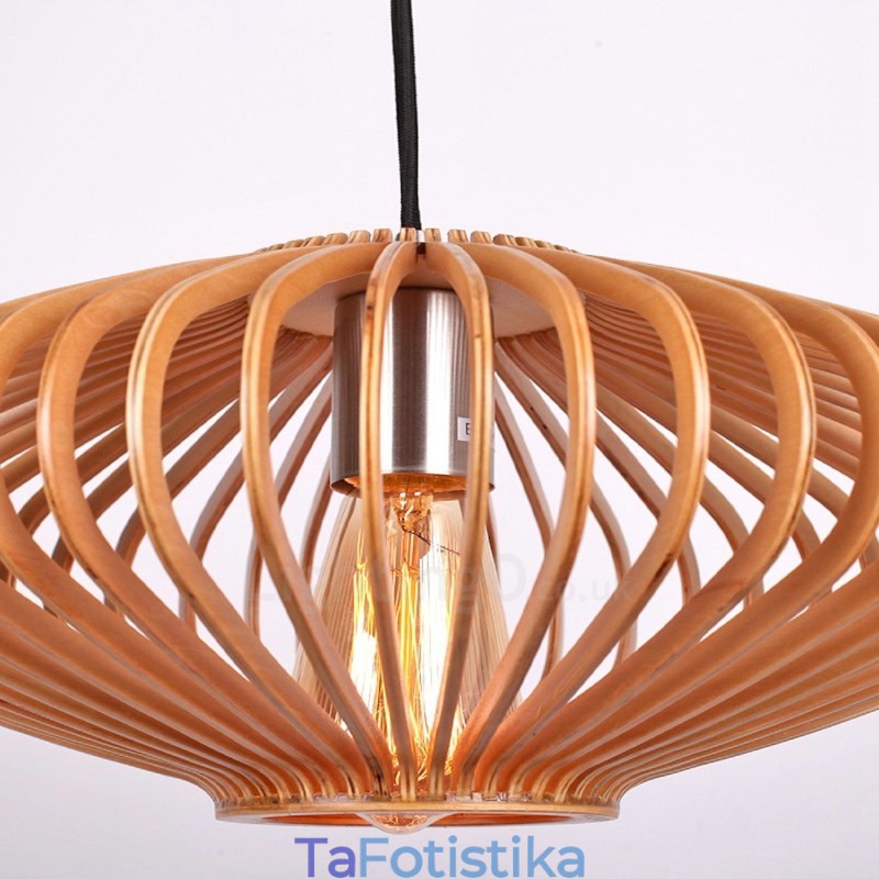 1 Light Lantern Vintage Ξύλινος Πολυέλαιος Industrial Wind Loft Wood Γραμμικό κρεμαστό φωτιστικό