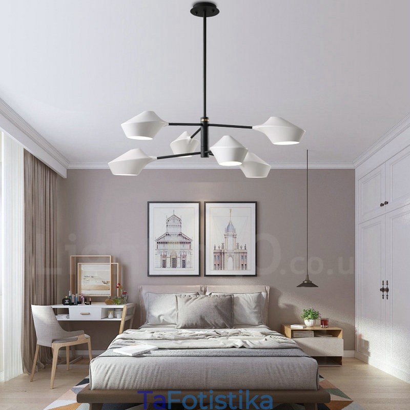 Πολυέλαιος 2 επιπέδων Πολλαπλών χρωμάτων Linear Retro 6 Light with Acrylic Shades Outdoors Garage