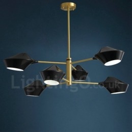 Πολυέλαιος 2 επιπέδων Πολλαπλών χρωμάτων Linear Retro 6 Light with Acrylic Shades Outdoors Garage