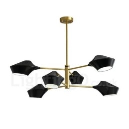 Πολυέλαιος 2 επιπέδων Πολλαπλών χρωμάτων Linear Retro 6 Light with Acrylic Shades Outdoors Garage