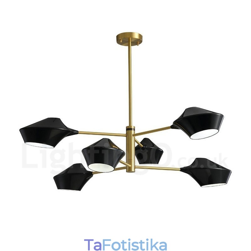 Πολυέλαιος 2 επιπέδων Πολλαπλών χρωμάτων Linear Retro 6 Light with Acrylic Shades Outdoors Garage