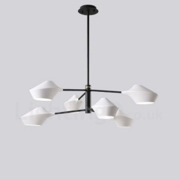 Πολυέλαιος 2 επιπέδων Πολλαπλών χρωμάτων Linear Retro 6 Light with Acrylic Shades Outdoors Garage