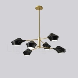 Πολυέλαιος 2 επιπέδων Πολλαπλών χρωμάτων Linear Retro 6 Light with Acrylic Shades Outdoors Garage