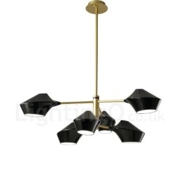 Πολυέλαιος 2 επιπέδων Πολλαπλών χρωμάτων Linear Retro 6 Light with Acrylic Shades Outdoors Garage