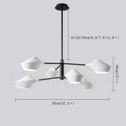 Πολυέλαιος 2 επιπέδων Πολλαπλών χρωμάτων Linear Retro 6 Light with Acrylic Shades Outdoors Garage