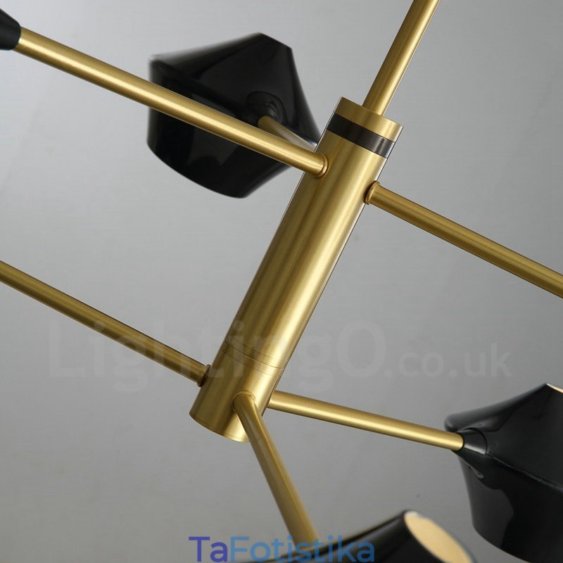 Πολυέλαιος 2 επιπέδων Πολλαπλών χρωμάτων Linear Retro 6 Light with Acrylic Shades Outdoors Garage