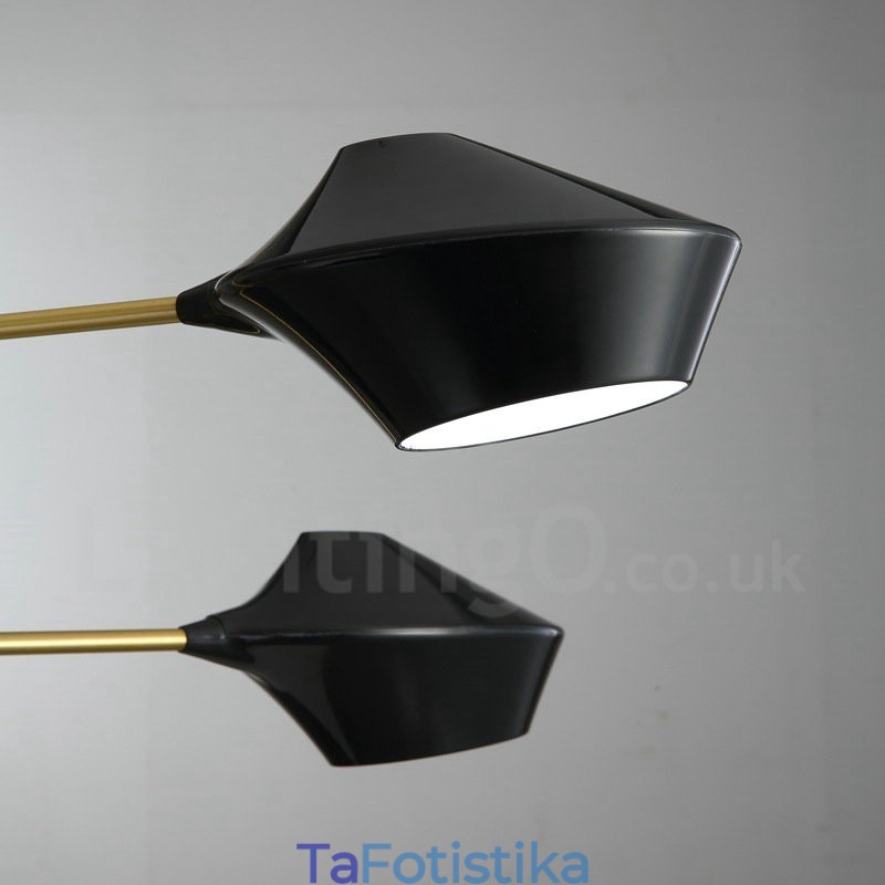 Πολυέλαιος 2 επιπέδων Πολλαπλών χρωμάτων Linear Retro 6 Light with Acrylic Shades Outdoors Garage