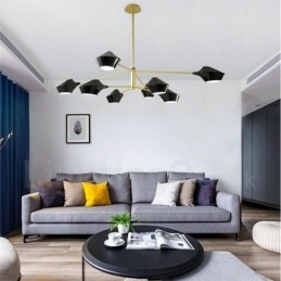 Δύο επιπέδων Multi Colors Linear Retro Chandelier 8 Light with Acrylic Shades Outdoors Garage