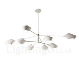 Δύο επιπέδων Multi Colors Linear Retro Chandelier 8 Light with Acrylic Shades Outdoors Garage