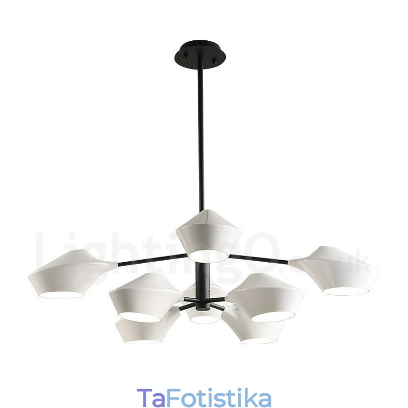Δύο επιπέδων Multi Colors Linear Retro Chandelier 8 Light with Acrylic Shades Outdoors Garage