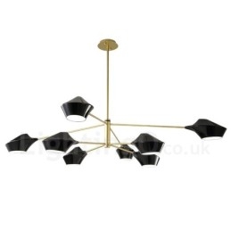 Δύο επιπέδων Multi Colors Linear Retro Chandelier 8 Light with Acrylic Shades Outdoors Garage