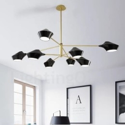 Δύο επιπέδων Multi Colors Linear Retro Chandelier 8 Light with Acrylic Shades Outdoors Garage