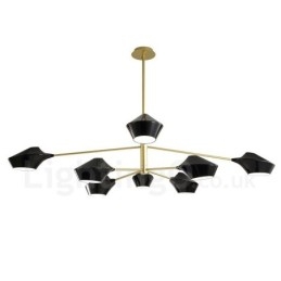 Δύο επιπέδων Multi Colors Linear Retro Chandelier 8 Light with Acrylic Shades Outdoors Garage