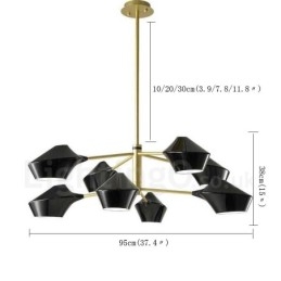 Δύο επιπέδων Multi Colors Linear Retro Chandelier 8 Light with Acrylic Shades Outdoors Garage