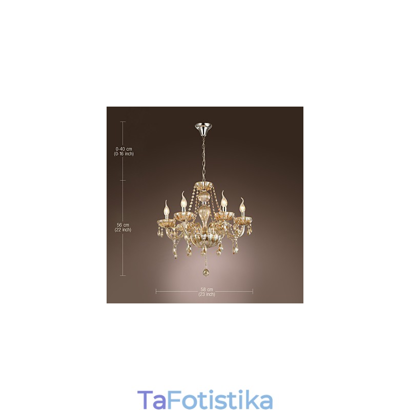 Παραδοσιακός κλασικός κρυστάλλινος πολυέλαιος από επιχρυσωμένο γυαλί