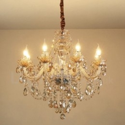 Πολυέλαιος 8 Light Cognac Color Elegant Crystal Candele