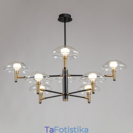 8 Light Uplight ηλεκτρολυμένο βαμμένο φινίρισμα πολυέλαιος με γυάλινες αποχρώσεις 8 Light Uplight ηλεκτρολυμένο βαμμένο φινίρισμα πολυέλαιος με γυάλινες αποχρώσεις