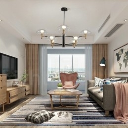 8 Light Uplight ηλεκτρολυμένο βαμμένο φινίρισμα πολυέλαιος με γυάλινες αποχρώσεις
