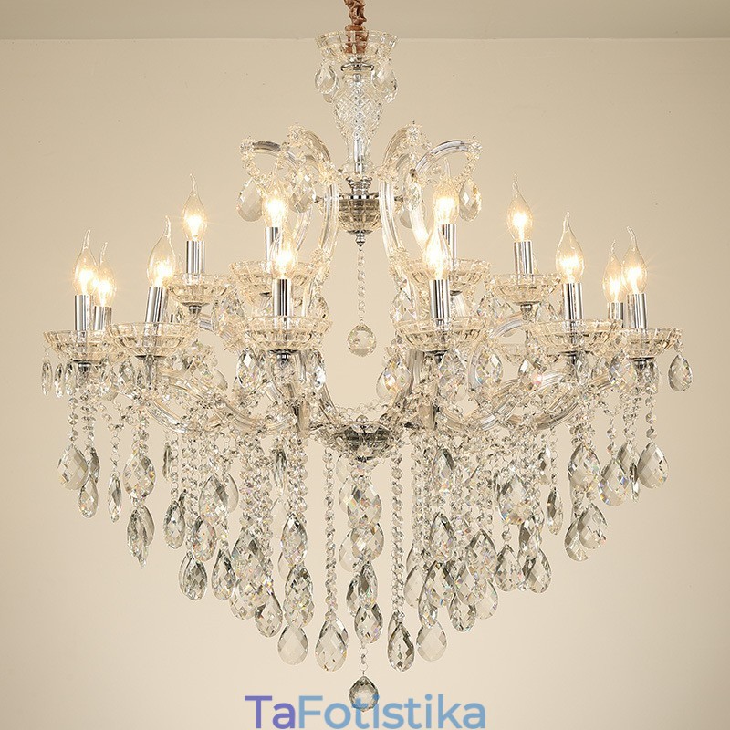 Πολυέλαιος 18 (12+6) Light Clear Crystal Candele