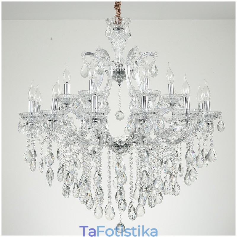 Πολυέλαιος 18 (12+6) Light Clear Crystal Candele