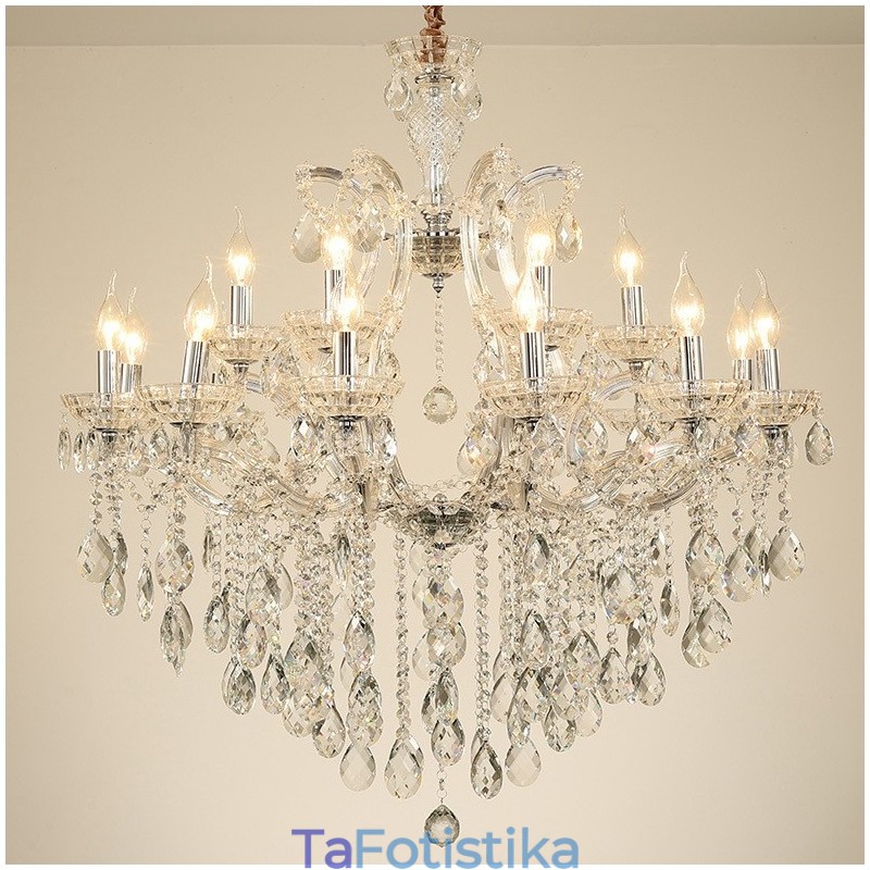 Πολυέλαιος 18 (12+6) Light Clear Crystal Candele