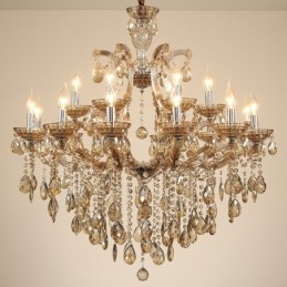 Κερί 18 (12+6) Light Cognac Crystal Chandelier