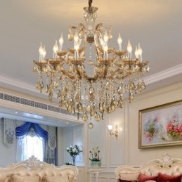 Κερί 18 (12+6) Light Cognac Crystal Chandelier