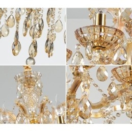 Κερί 18 (12+6) Light Cognac Crystal Chandelier