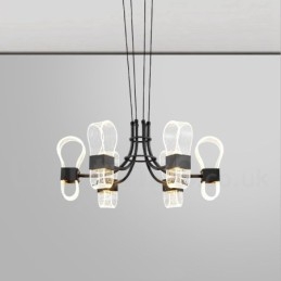 6 Light Nordic Post Modern Design Πολυέλαιος με Ακρυλικές Αποχρώσεις