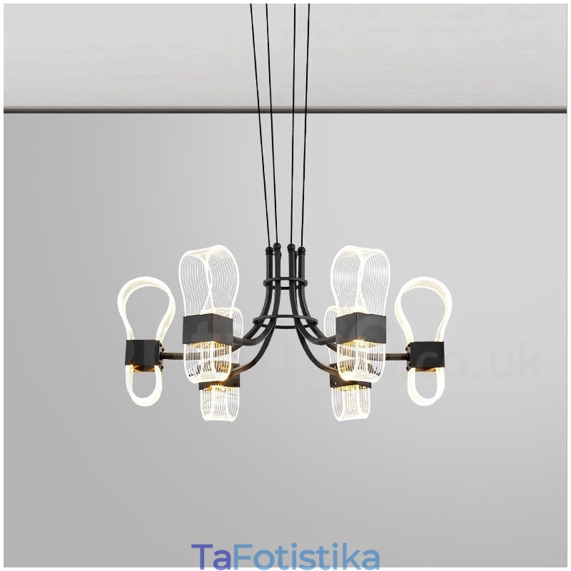 6 Light Nordic Post Modern Design Πολυέλαιος με Ακρυλικές Αποχρώσεις