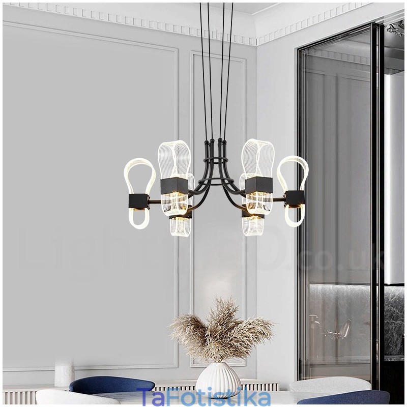 6 Light Nordic Post Modern Design Πολυέλαιος με Ακρυλικές Αποχρώσεις