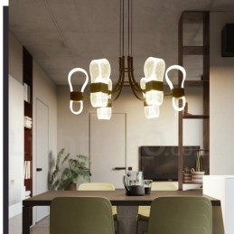 6 Light Nordic Post Modern Design Πολυέλαιος με Ακρυλικές Αποχρώσεις